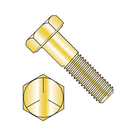 Newport Fasteners Grade 5, 1/4"-20 Hex Head Cap Screw, Cadmium Yellow Steel, 9/16 in L, 3000 PK 356225
